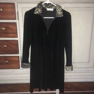 velvet black and cheetah dress